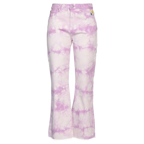 Lee Denim - Lee Purple Tie Dye High Waist Crop Boot Cut Jeans 27 x 30 Raw Edge at Ankle